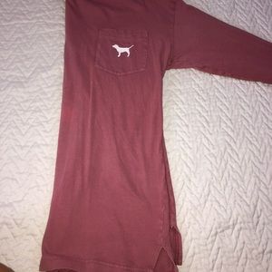 mauve colored long sleeve